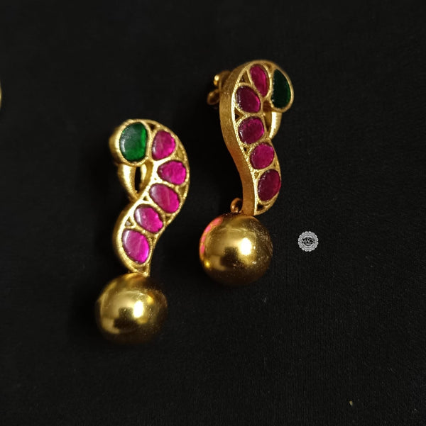 925 Silver Peacock Kundan Earrings